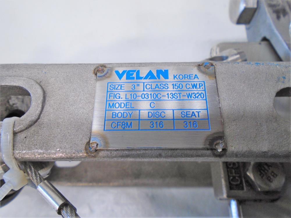 Velan 3" 150# CF8M Knife Gate Valve L10-0310C-13ST-W320